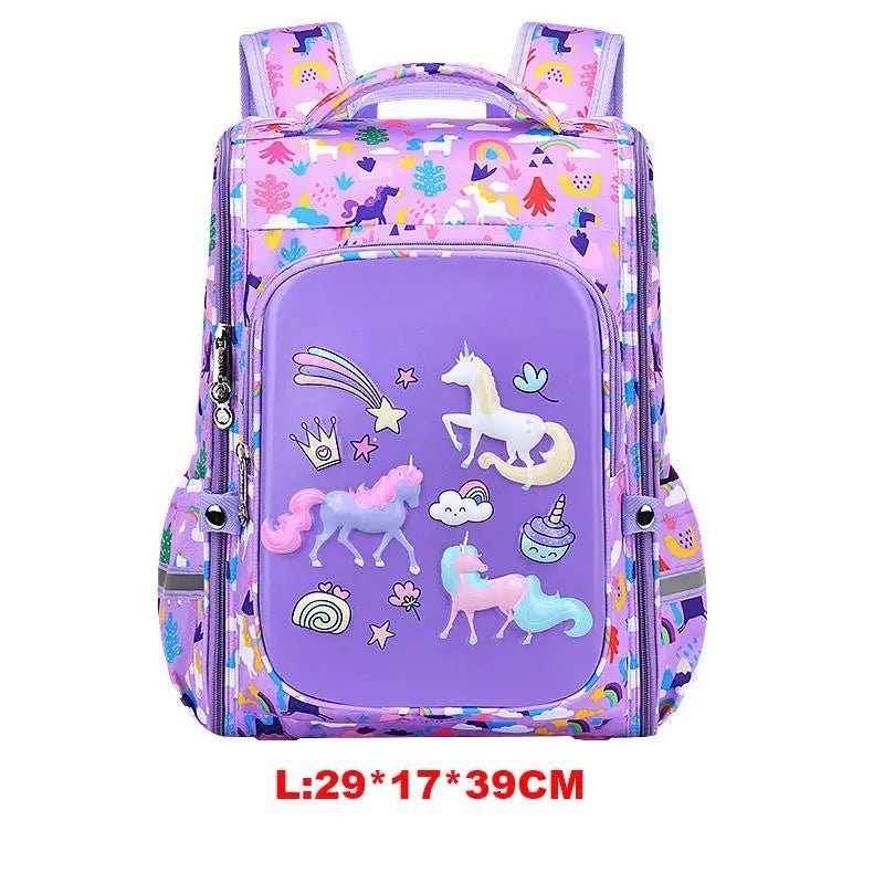 Large Capacity Waterproof Sesame Cartoon Schoolbag for Boys Fashion Open Zipper Closure Primary School Backpack - Zeprah