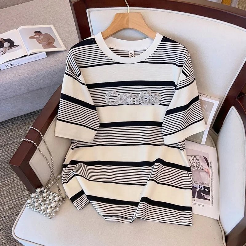 Large Size Women's Clothing Summer Two - piece Set Women's Casual Sports Suit Fashion Women's T-shirt and short set - Zeprah