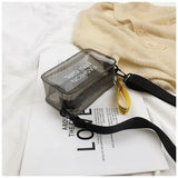 Letter Printed Mini Shoulder Messenger Bag Handbags Women Clear Jelly Purse Fashion Girl Purses Transparent Candy - Zeprah