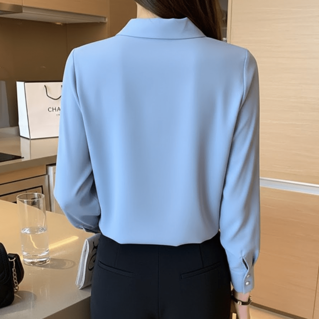 Long Sleeve Blouse with Pussy - Bow Detail – Professional Style - Zeprah