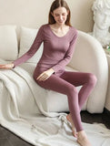 Long Sleeve Warm Suit Autumn Clothes Women's Sleepwear Thermal Underwear - Zeprah