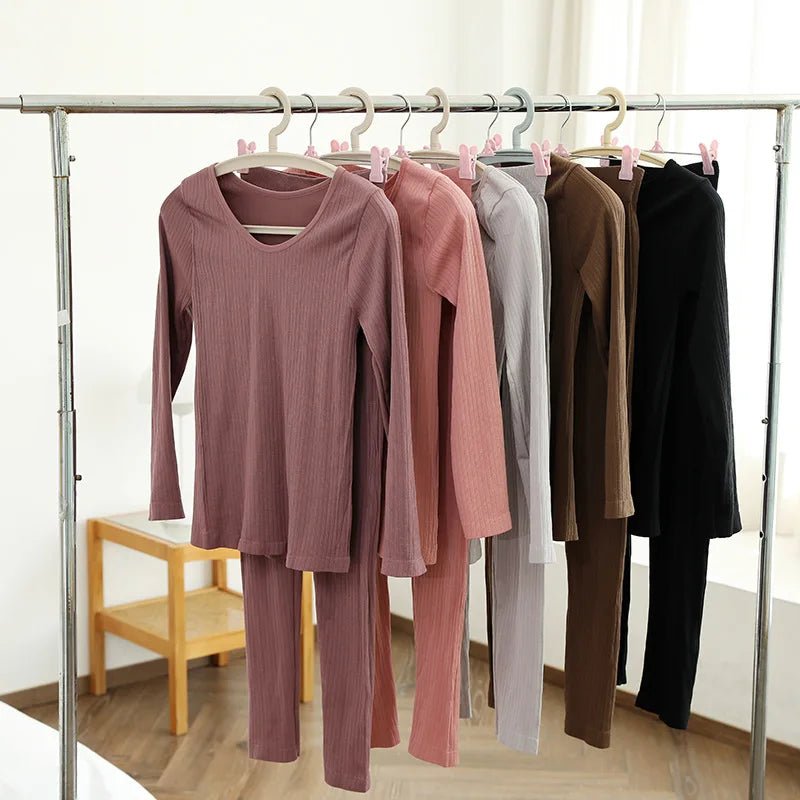 Long Sleeve Warm Suit Autumn Clothes Women's Sleepwear Thermal Underwear - Zeprah