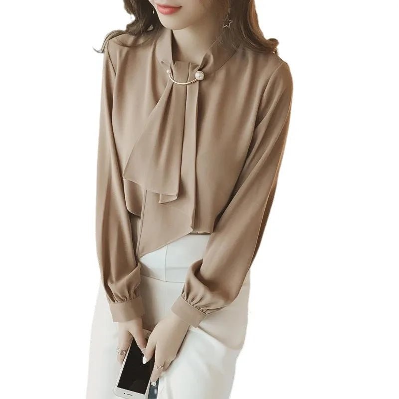 loose - fit Blouse New design Chic woman's shirt Versatile long - sleeve blouse - Zeprah