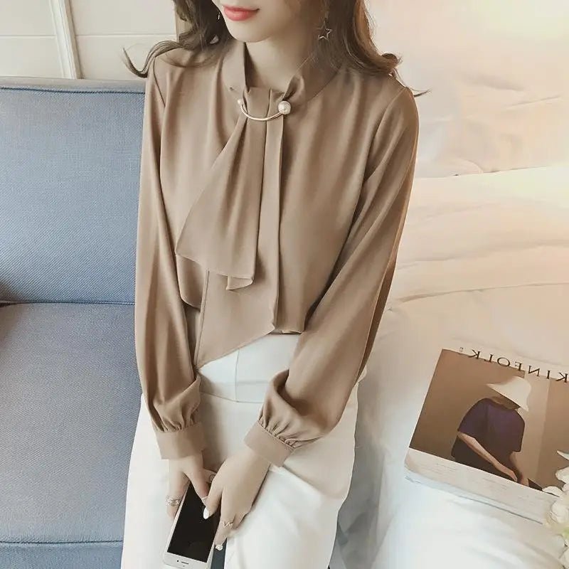 loose - fit Blouse New design Chic woman's shirt Versatile long - sleeve blouse - Zeprah