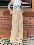 Loose - fit Wide - Leg Trousers Vertical Stripe Straight - Leg Trousers Casual Slacks - Zeprah