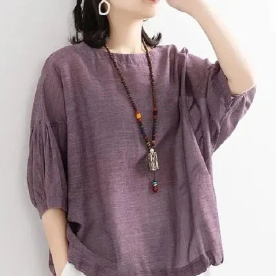 Loose Plus Size T-shirt Casual Women's Batmobile Shirt Tops for Women Crewneck Middle Sleeve Pullover Top - Zeprah