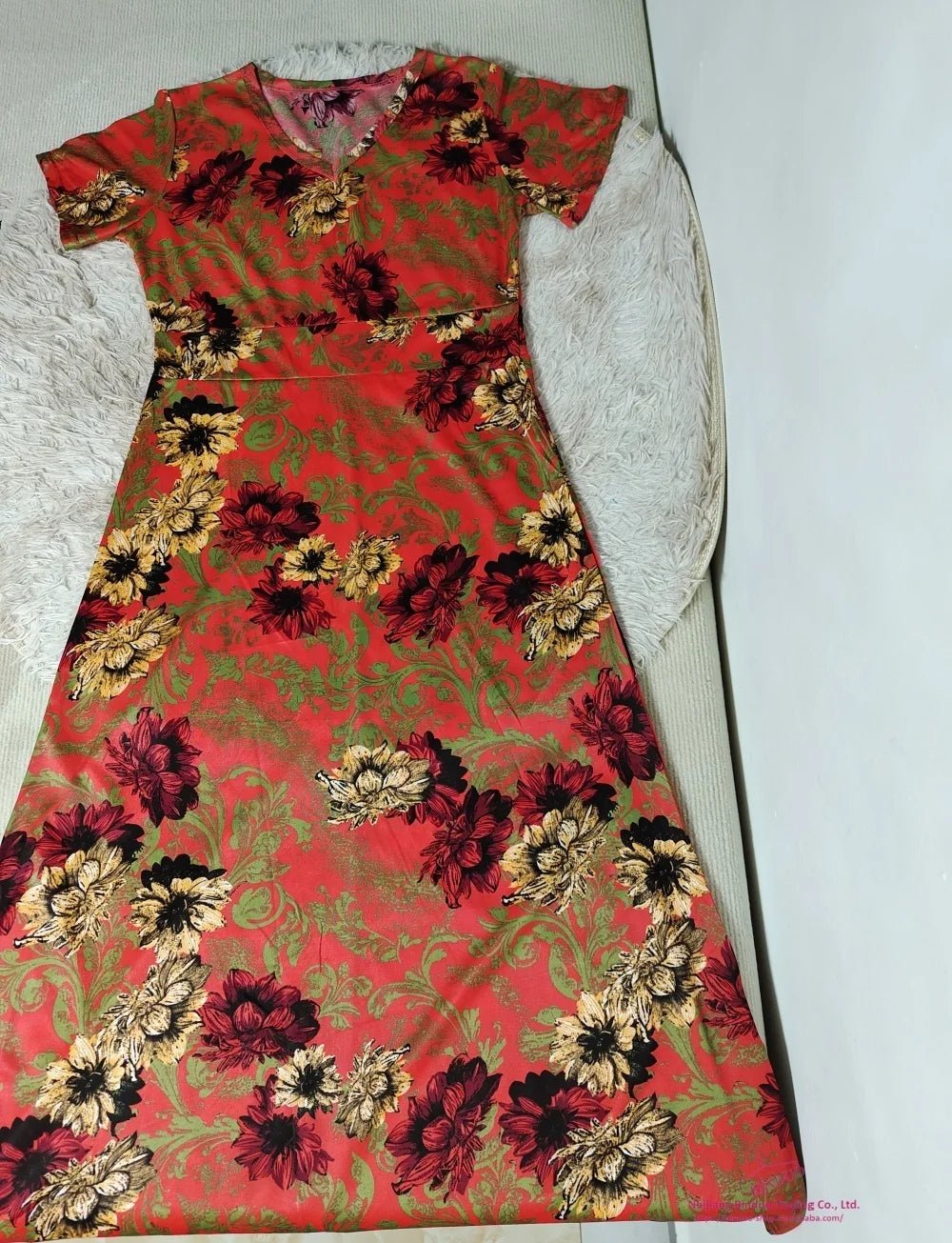 Loose Women's Dresses Floral Printed Maxi Dress Slim - fit Printed Dress - Zeprah