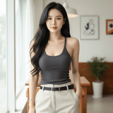 Low MOQ RTS Morandi Creamy Color Vest Shirt Tennis Golf Padded Tank Top Comfortable Workout Yoga Camisole - Zeprah