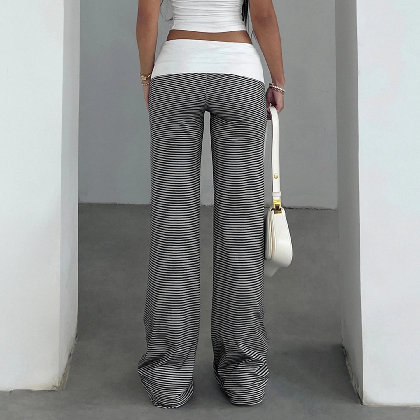 Low Rise Solid Breathable Flat Front Pants Elastic Waist Casual Everyday Lounge Wear Comfort Fit - Zeprah