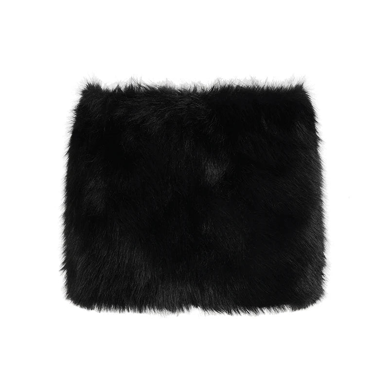 Low Waist Sexy Bodycon Mini Skirt Faux Leather Furry Streetwear Trendy Factory Direct - Zeprah