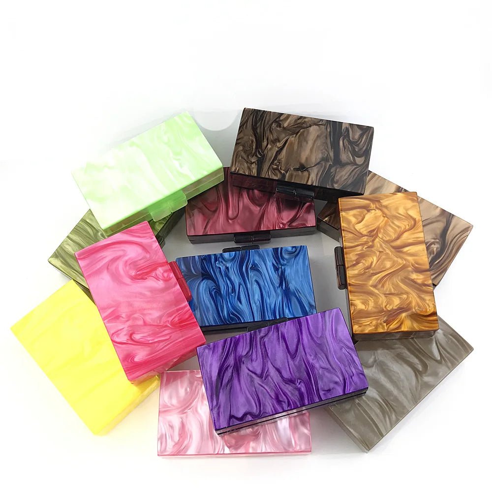 Luxury Elegant Women's Mini Clip Hand Bag Sparkling Acrylic Texture Dazzle Color Clutch for Evening Party Fashionable Sac Main - Zeprah