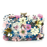 Luxury Lady Diamond Flower Evening Bag Wristlets Wedding Party Bridal Clutch Purse Chain Shoulder Flower Evening Bags - Zeprah