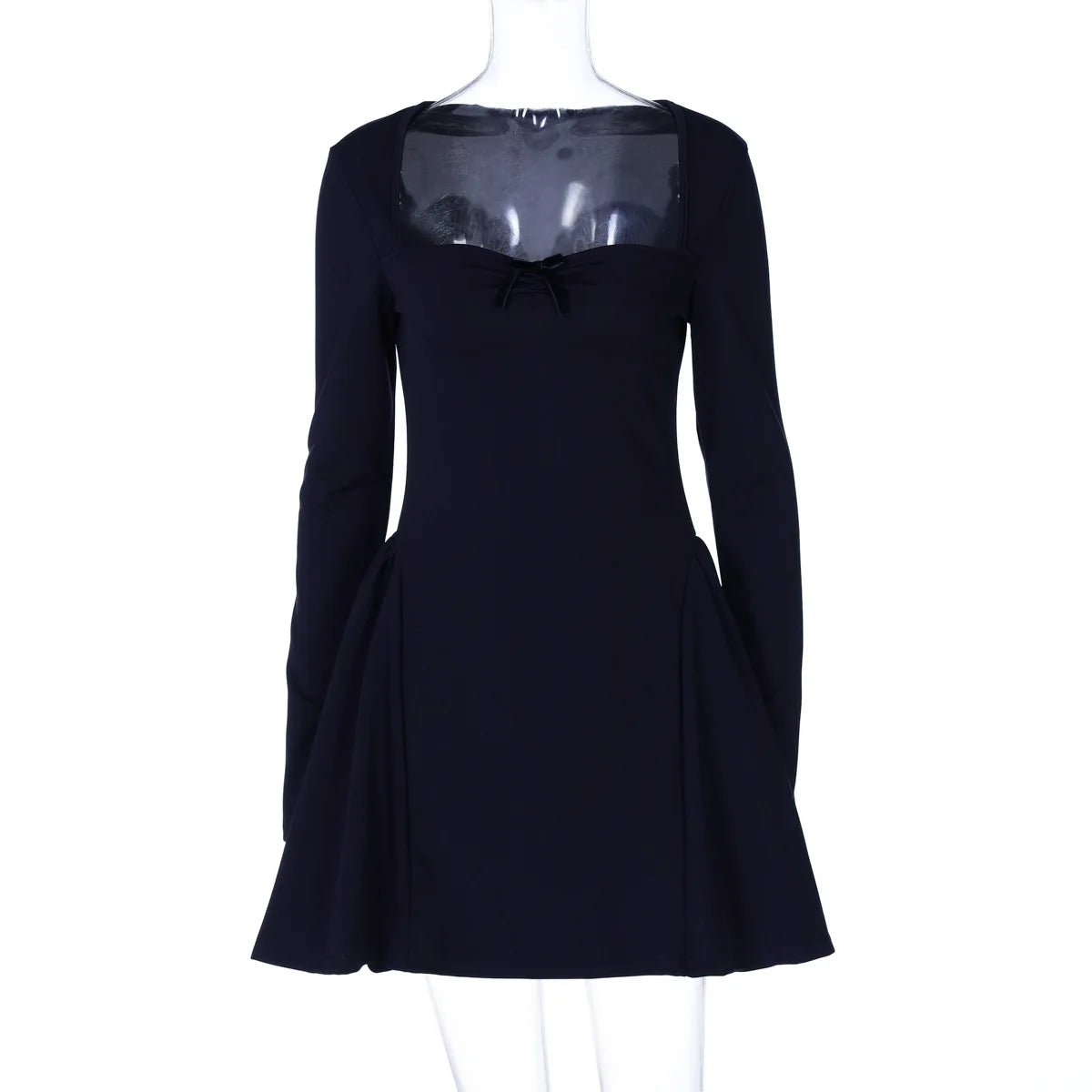 Luxury Women Sleeve Princess Dress Casual Solid Slim A - line Mini Dress for Women Long Sleeve Empire Party Clothes for Women - Zeprah