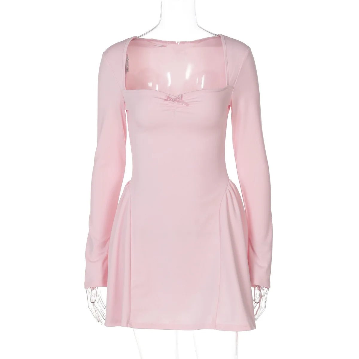 Luxury Women Sleeve Princess Dress Casual Solid Slim A - line Mini Dress for Women Long Sleeve Empire Party Clothes for Women - Zeprah