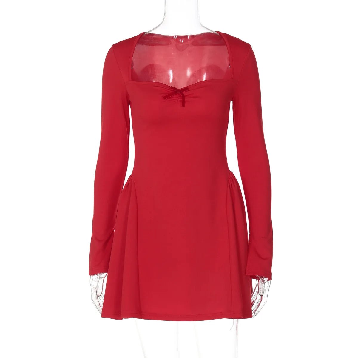 Luxury Women Sleeve Princess Dress Casual Solid Slim A - line Mini Dress for Women Long Sleeve Empire Party Clothes for Women - Zeprah