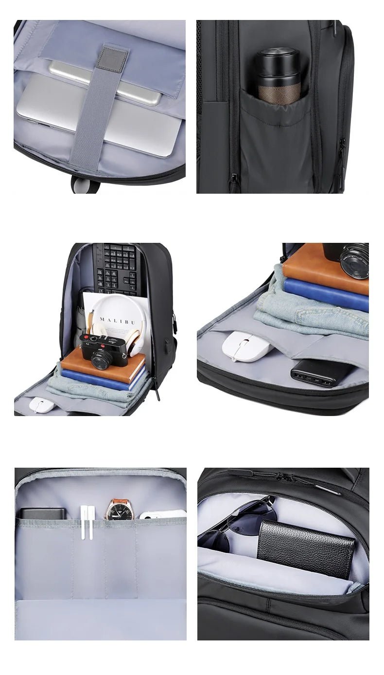 Men Large Capacity Laptop Backpack Waterproof Multiple Way Use Rucksack Water Resistant Travel Oxford Sport BackPACK - Zeprah