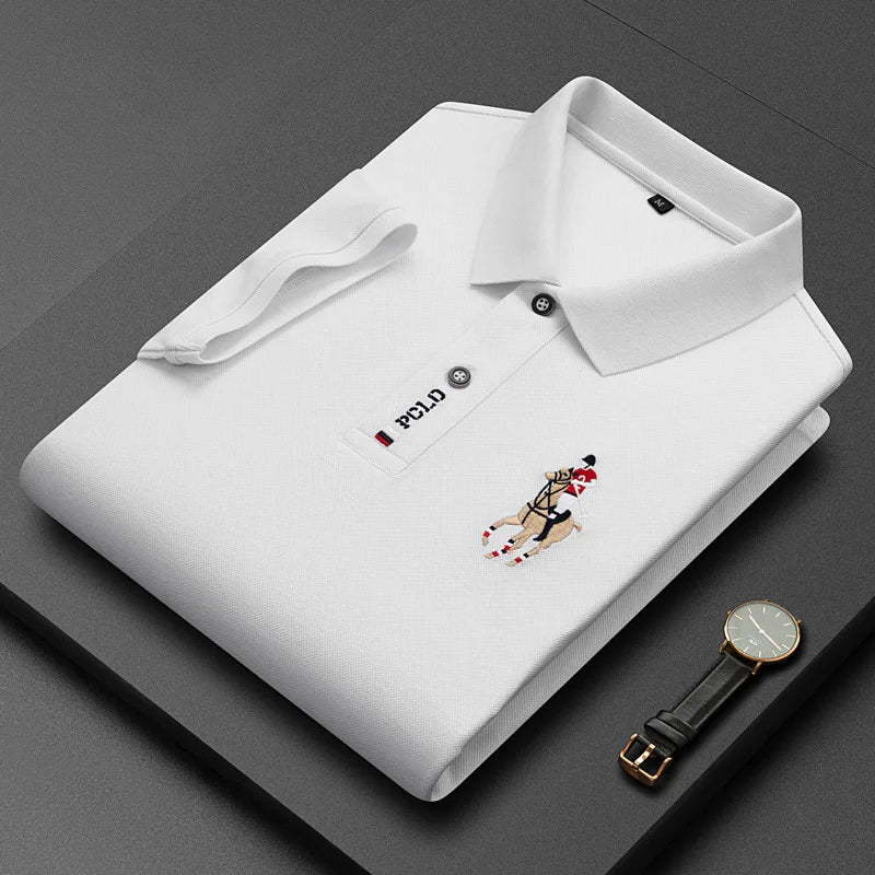 Men's Business Short Sleeve T-shirt New Men's POLO Shirt Men's Casual Business Golf T-Shirt - Zeprah