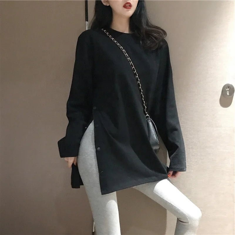 Mid - length Plus Size Short - Sleeved Tee Women's Autumn Loose Shirt Bestselling T-shirt for Women - Zeprah