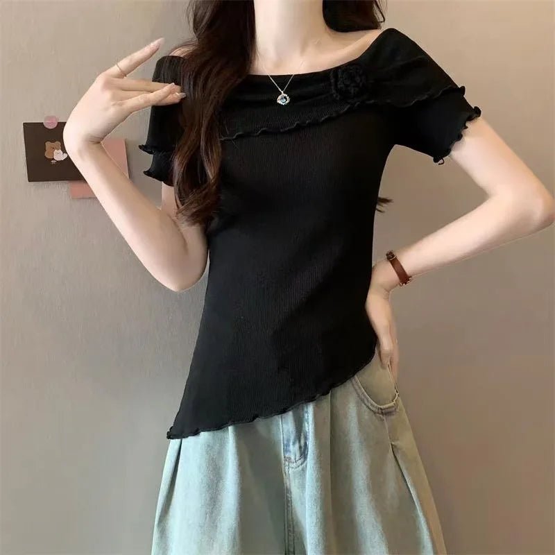 Mild Women's T-shirts Innocent - Seductive Style Elegant T-shirt Plain Women's Clothing - Zeprah