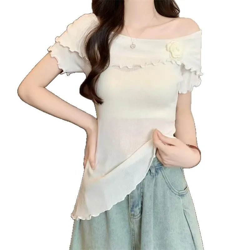 Mild Women's T-shirts Innocent - Seductive Style Elegant T-shirt Plain Women's Clothing - Zeprah