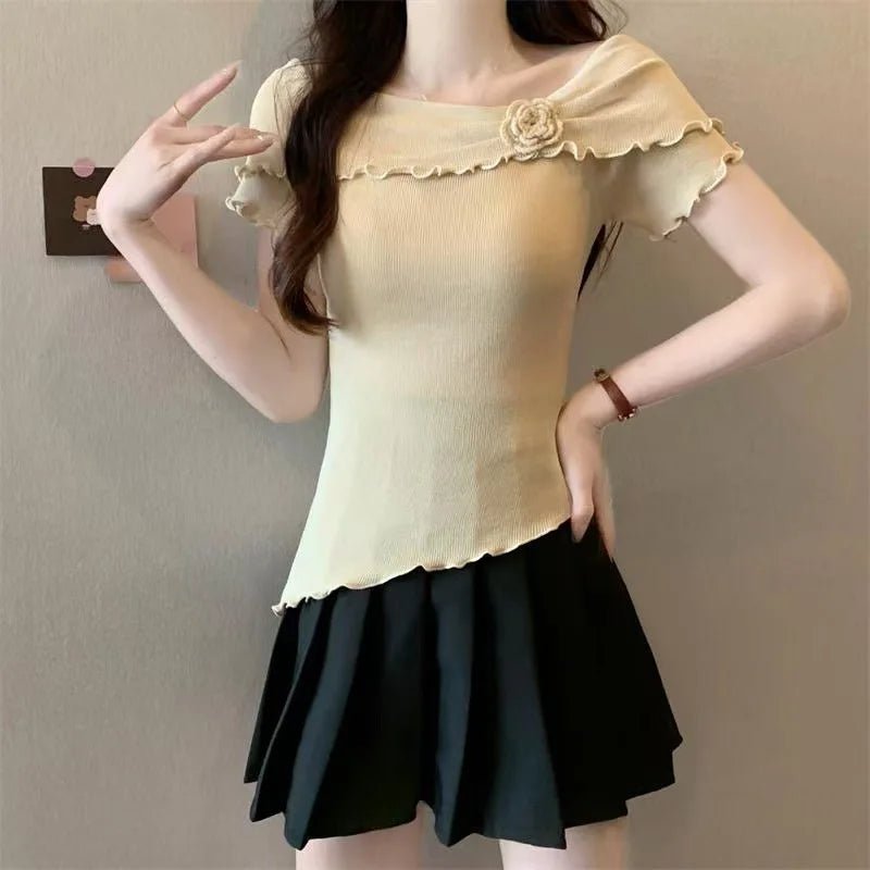 Mild Women's T-shirts Innocent - Seductive Style Elegant T-shirt Plain Women's Clothing - Zeprah