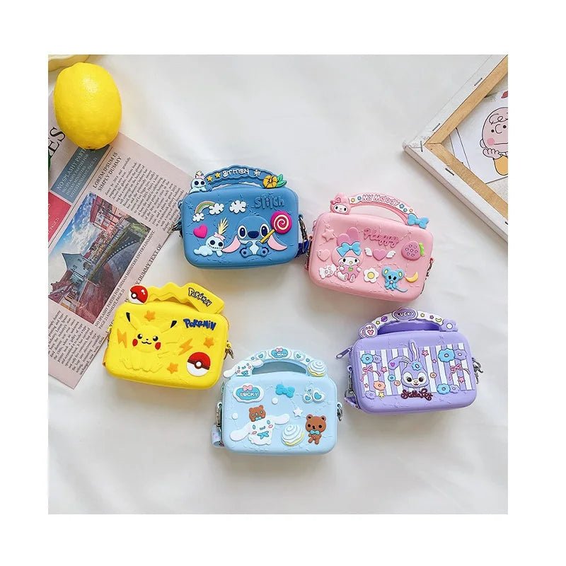 Mini Plush Silicon Purses Cartoon Pattern Square Coin Purse Kids - Zeprah