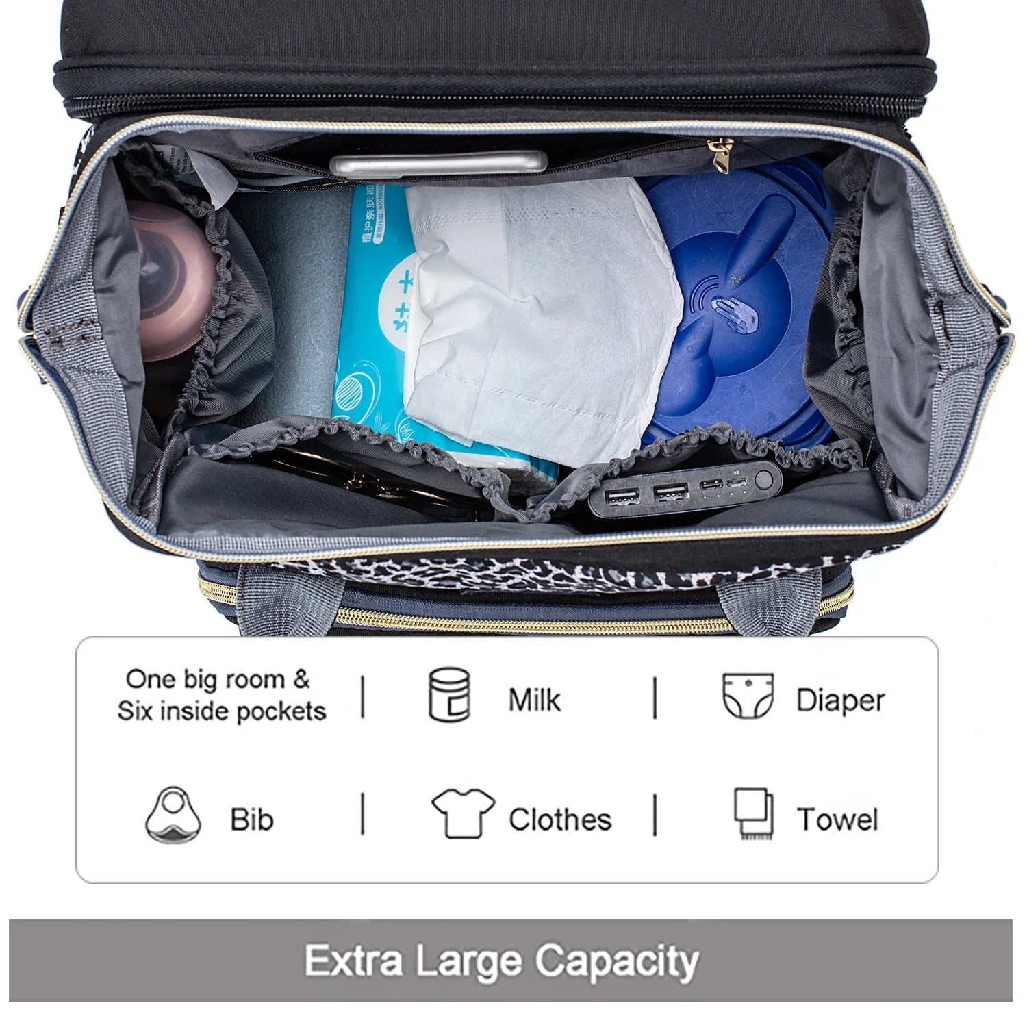 Multifunctional Folding Waterproof Maternity Handbag Baby Diaper Bag with Mosquito Net Portable Travel Bassinet Mommy Backpack - Zeprah