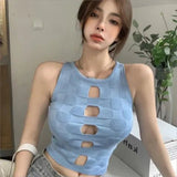 Navel - revealing Fashion Knitted Small Camisole Knitted Tank Top Female Outside Underwear Vest Camisole - Zeprah