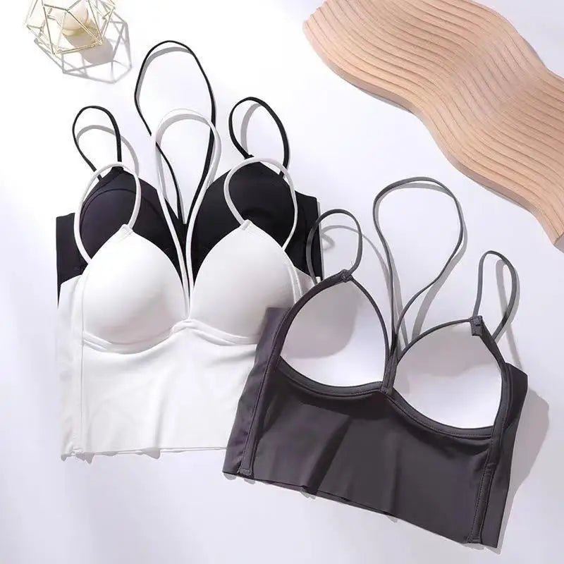 Neck Deep V Sexy Beauty Back Underwear Integrated Cup Chest Wrap Outer Wear Camisole - Zeprah