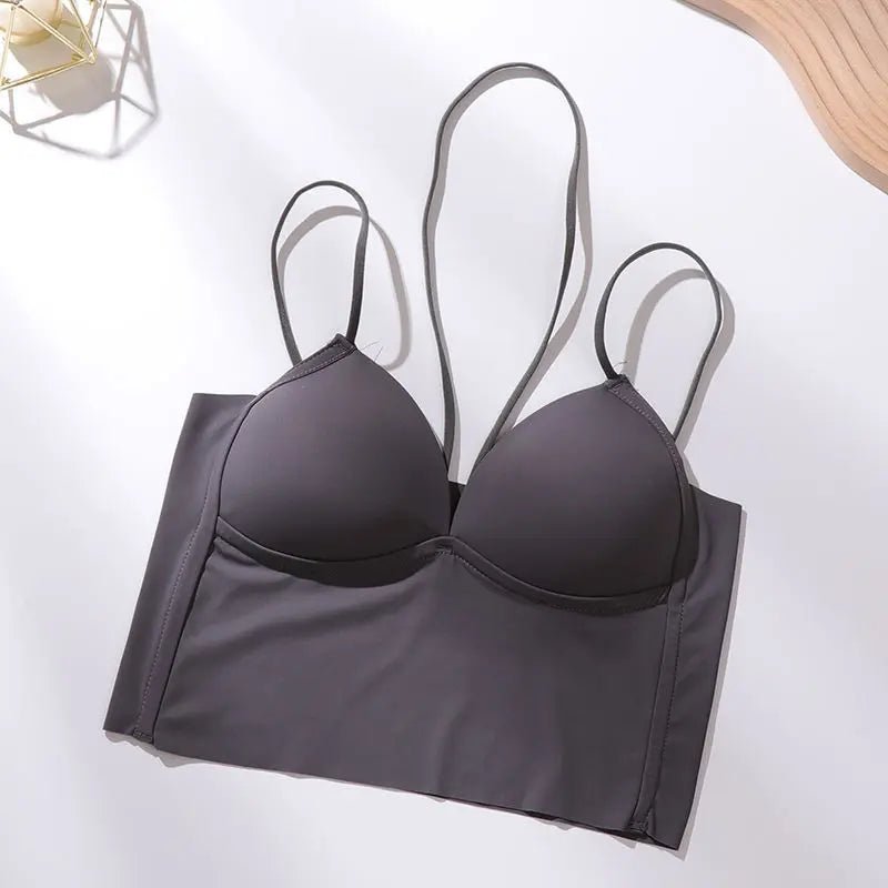 Neck Deep V Sexy Beauty Back Underwear Integrated Cup Chest Wrap Outer Wear Camisole - Zeprah