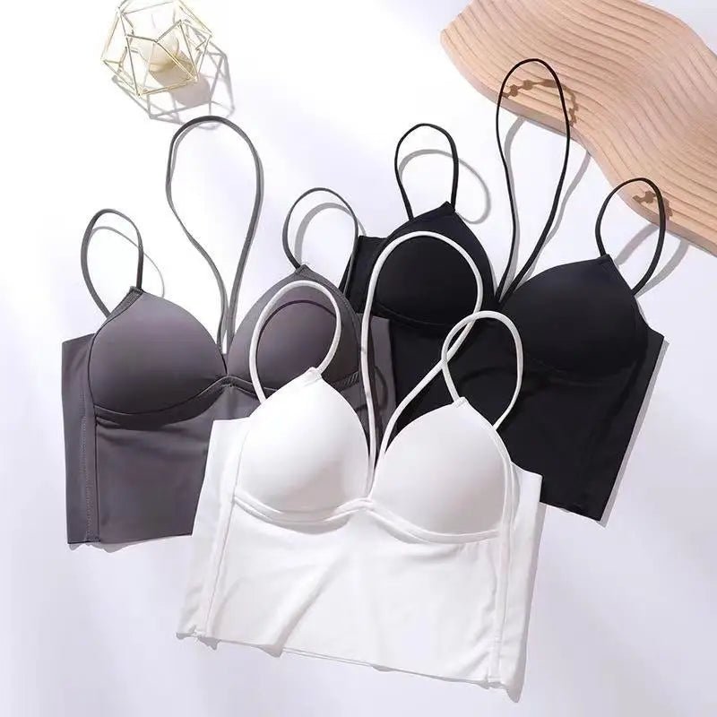 Neck Deep V Sexy Beauty Back Underwear Integrated Cup Chest Wrap Outer Wear Camisole - Zeprah