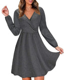 New Arrivals Women Fashion Slim Fit Deep V - neck Midi Casual Dress - Zeprah