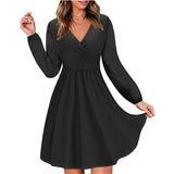 New Arrivals Women Fashion Slim Fit Deep V - neck Midi Casual Dress - Zeprah