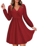 New Arrivals Women Fashion Slim Fit Deep V - neck Midi Casual Dress - Zeprah