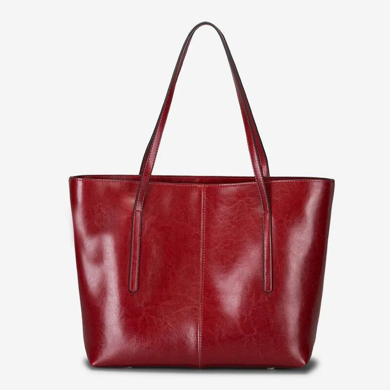 New Autumn Collection Women's Fashion Cowhide Satchel Large Capacity Canvas Shoulder Tote Bag for Commuters - Zeprah