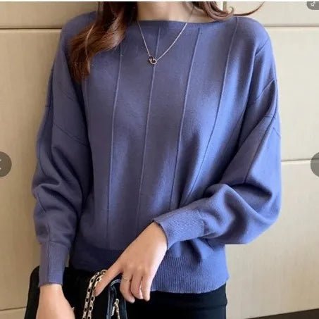 New Bat Sleeve Sweater Women Loose Lazy Style Knitted Base Shirt Women's - Zeprah