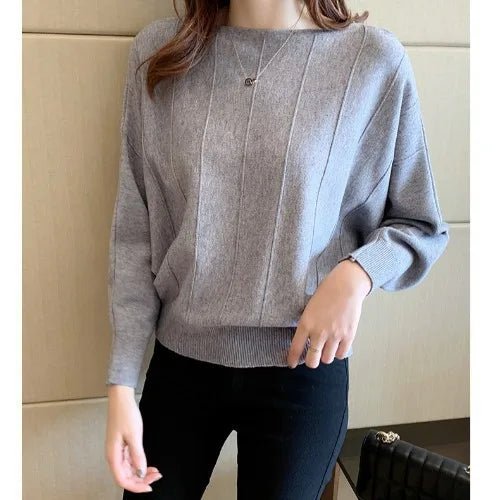 New Bat Sleeve Sweater Women Loose Lazy Style Knitted Base Shirt Women's - Zeprah