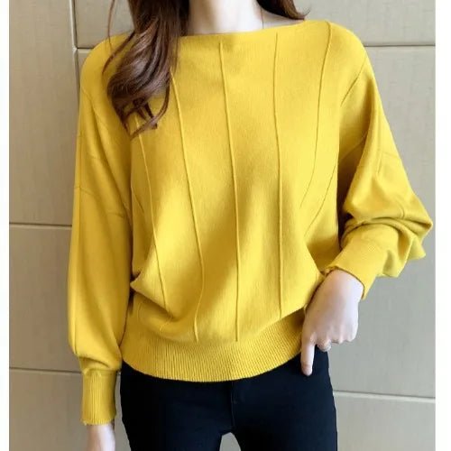 New Bat Sleeve Sweater Women Loose Lazy Style Knitted Base Shirt Women's - Zeprah