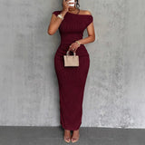 new cute fashion water ripple off - shoulder dress - Zeprah