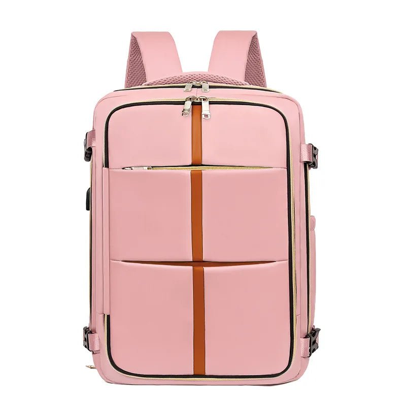 New Denim Super Large Capacity Double Shoulder Luggage Bag MultiFunction Travel USB Interface Simple Solid Color Laptop Backpack - Zeprah