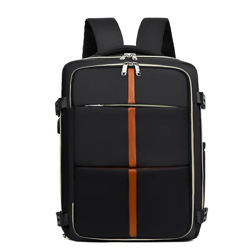 New Denim Super Large Capacity Double Shoulder Luggage Bag MultiFunction Travel USB Interface Simple Solid Color Laptop Backpack - Zeprah