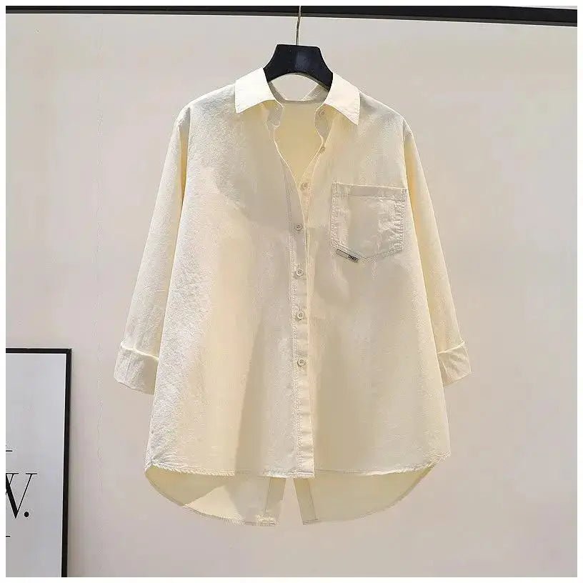 New Design Blouse Long Sleeve Slit Leisure Shirt Loose Women's Blouse - Zeprah