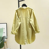 New Design Blouse Long Sleeve Slit Leisure Shirt Loose Women's Blouse - Zeprah