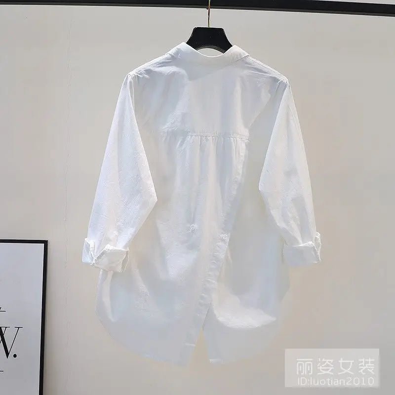 New Design Blouse Long Sleeve Slit Leisure Shirt Loose Women's Blouse - Zeprah