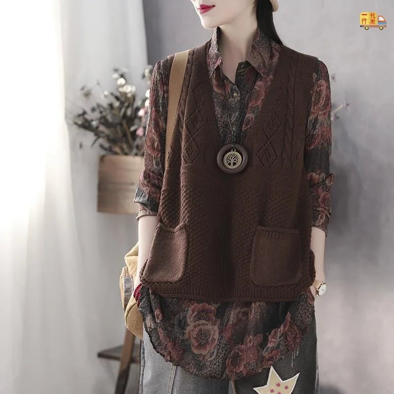 New Design Ladies Clothing Blouse Knitwear Fashion Loose Vest New Women Sleeveless Sweater - Zeprah