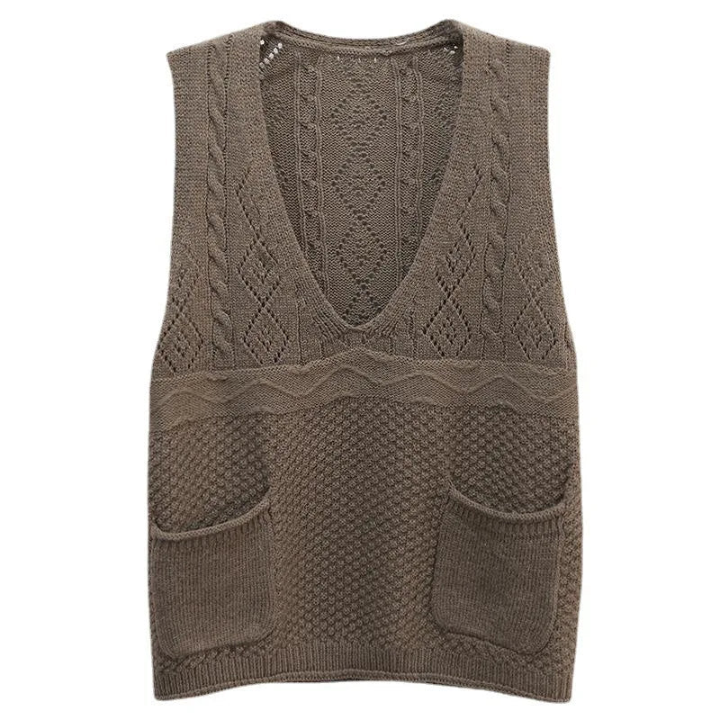 New Design Ladies Clothing Blouse Knitwear Fashion Loose Vest New Women Sleeveless Sweater - Zeprah