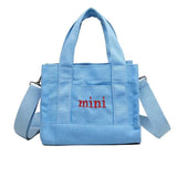New Design Quality Single Slung over Shoulder Canvas Cotton Fashion Tote Bag Small Square with Long Handle - Zeprah