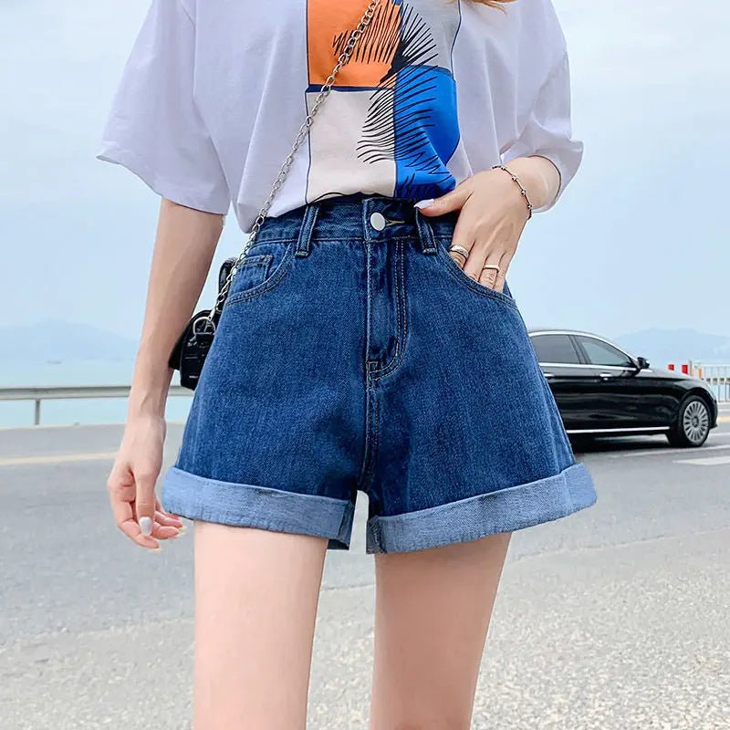 New Design Shorts Fashionable High - waisted Denim Shorts Figure - hugging Women's Short Pants - Zeprah