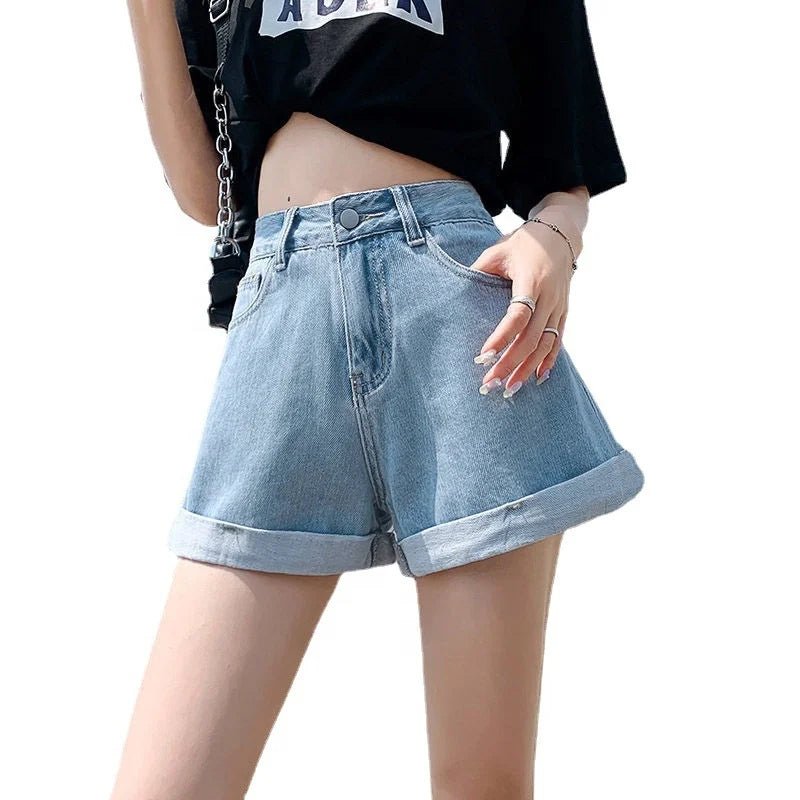 New Design Shorts Fashionable High - waisted Denim Shorts Figure - hugging Women's Short Pants - Zeprah