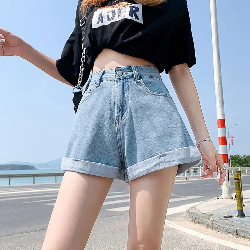 New Design Shorts Fashionable High - waisted Denim Shorts Figure - hugging Women's Short Pants - Zeprah
